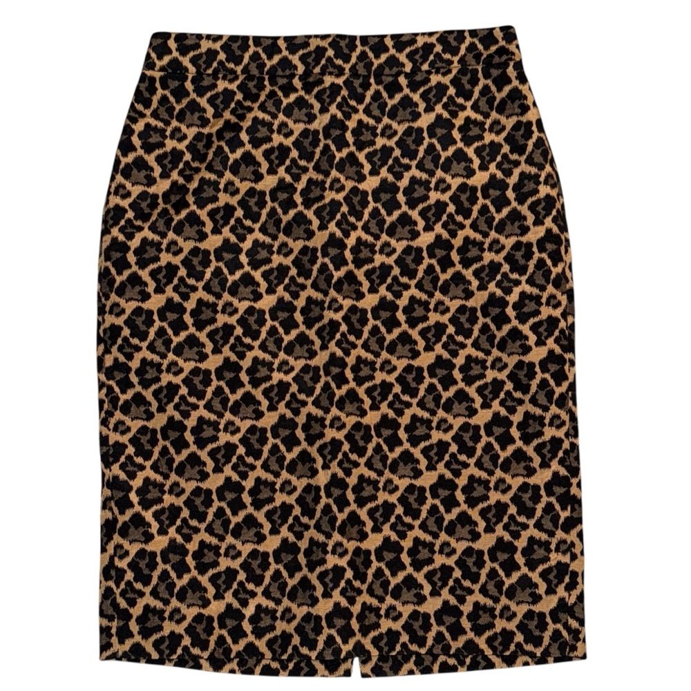 Talbots Leopard Print Skirt - Black and Brown